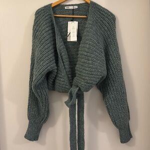 ZARA KNIT WRAP SWEATER